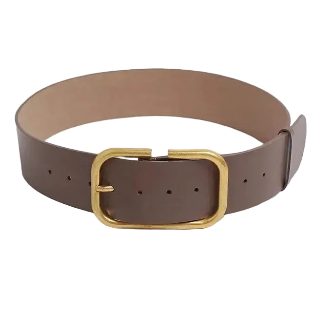 Ceinture grande taille femme — cuir véritable et large sangle